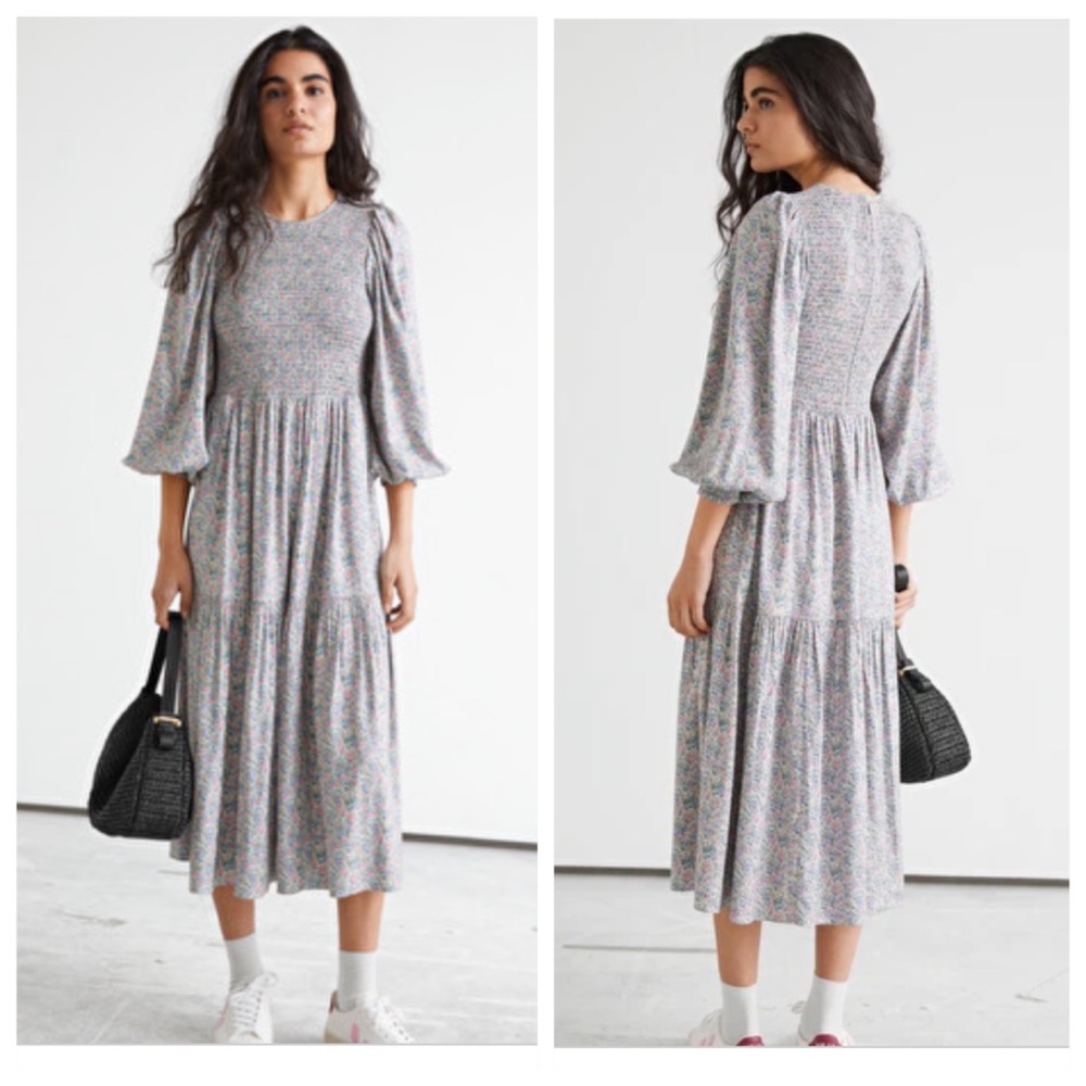 & other stories smocked midi prairie dress - 2